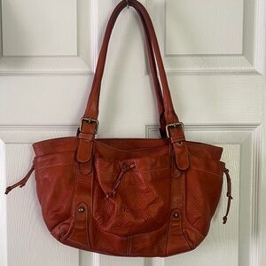 Elegant Burnt Umber Italian Leather Shoulder Bag